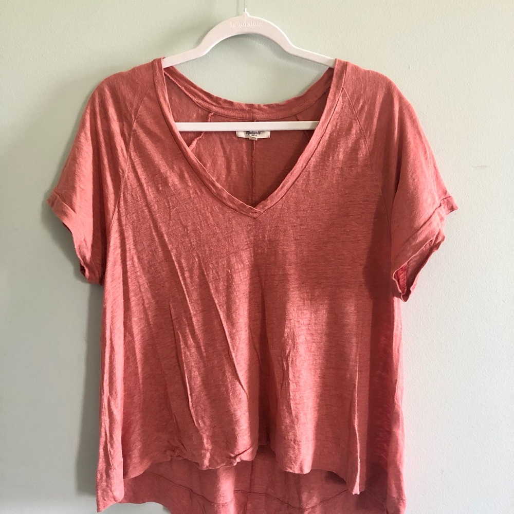 Madewell Linen Coral Top L